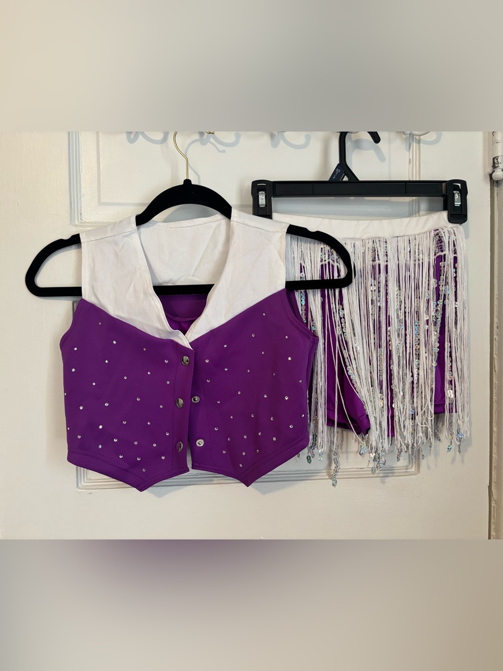 Weissman Purple and White Kids Dance Costume - cowgirl